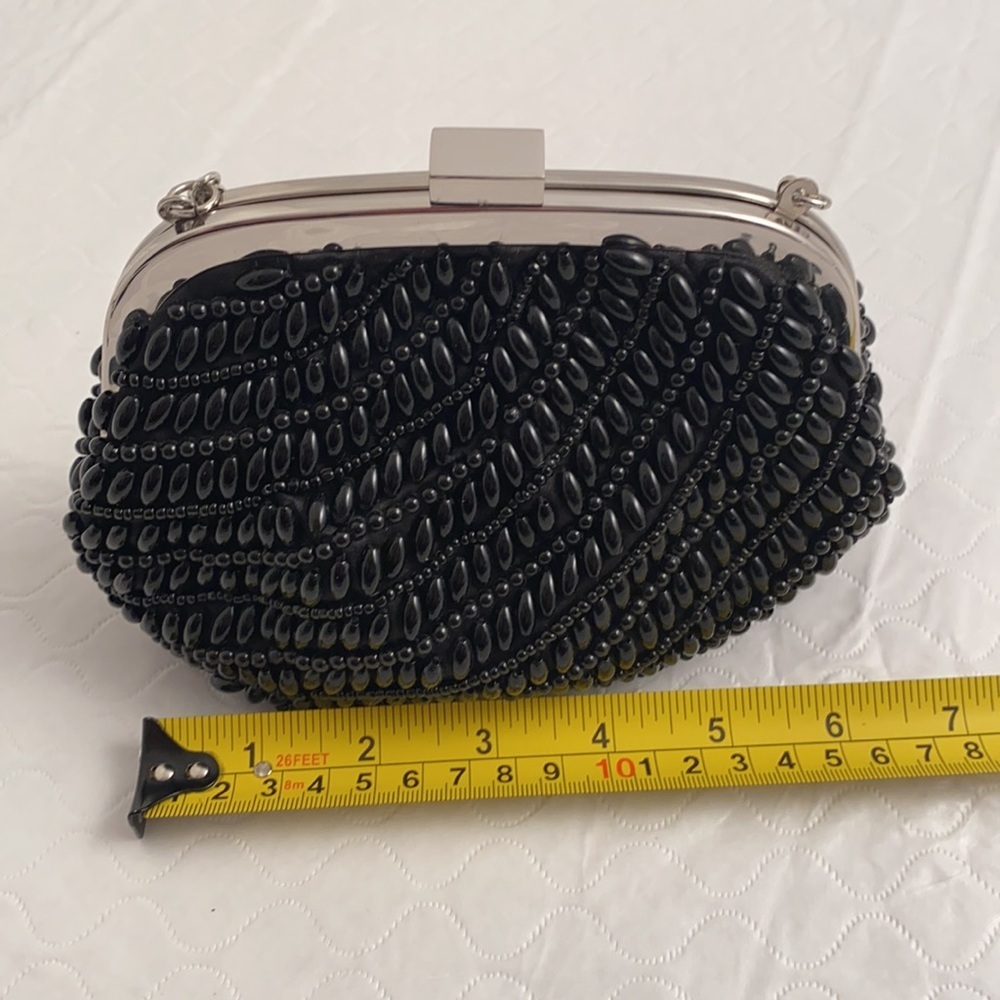 Ann Taylor black beaded evening bag/clutch - Picture 4 of 7